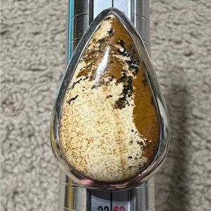 Sterling silver Picture Jasper ring. Size 8.5